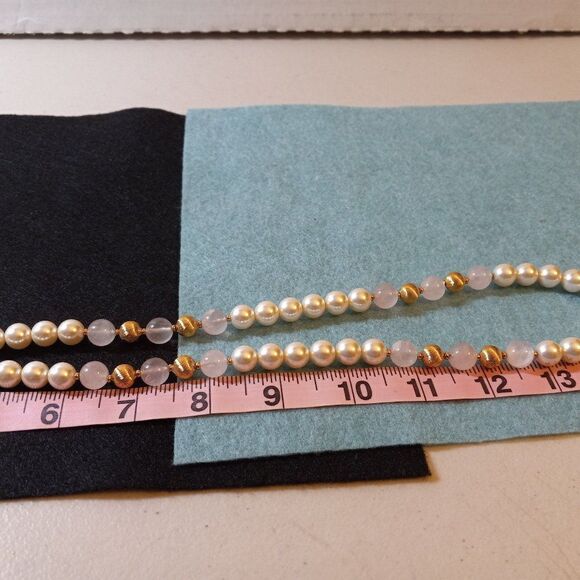 NWT Napier Faux Pearls/Pink & Gold Tone Beaded Necklace Cottagecore Grandmacore - Picture 6 of 6